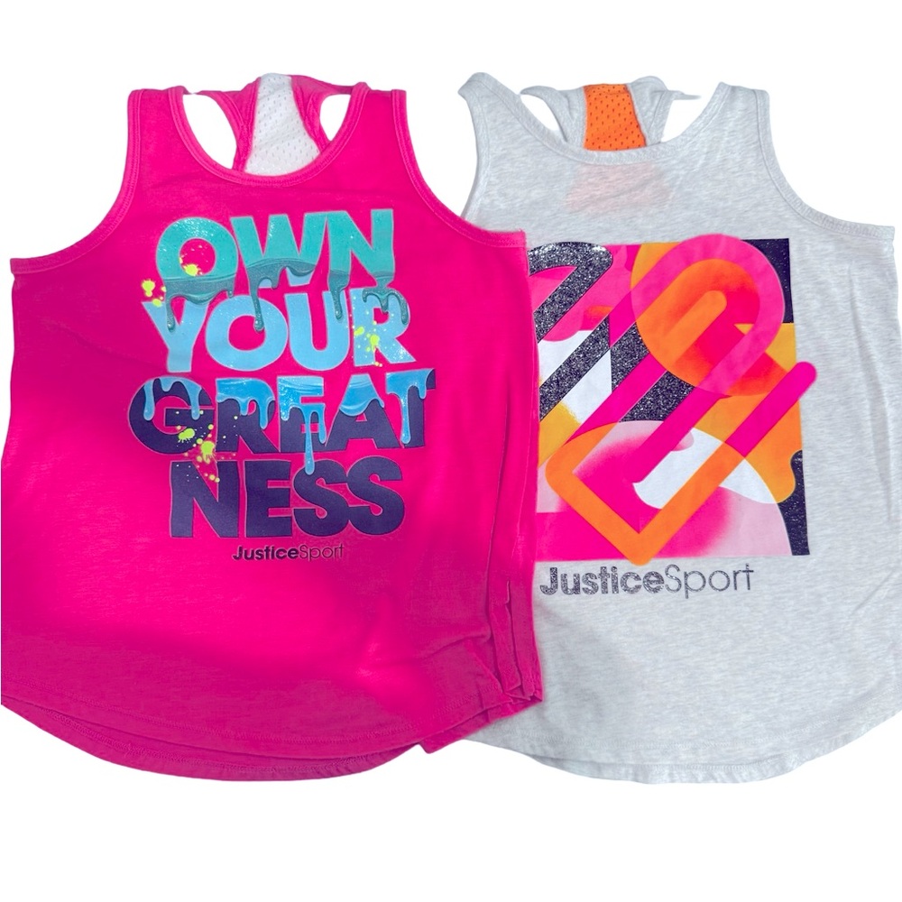 Justice Sport Girls Tank Top Bundle Size M (10)